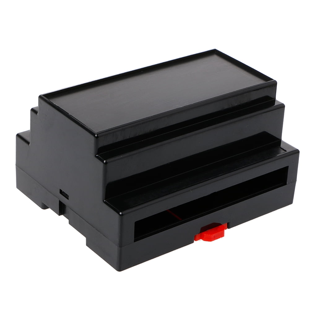 107*87*59mm Black/White Plastic Din Rail Junction Box Electronic Equipment