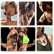 Yazhiji 70 Sheets Boat Clock Snake Lion Wolf Realistic Temporary Tattoo Stickers For Men Women Boy Girl,