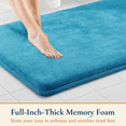 thumbnail image 3 of ComfiTime 2 Piece Bathroom Rugs Set – Thick Memory Foam, Non-Slip Bath Mat, Soft Plush Velvet Top, Ultra Absorbent, Small, Large & Long Rugs for Bathroom Floor, Caribbean Sea, 17*24, 2PCS, 3 of 12