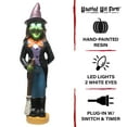 thumbnail image 5 of Haunted Hill Farm 4-Ft. Scary Witch Holding a Broom, LED Lighted Eyes, Resin Halloween Prop, Indoor or Covered Outdoor Decoration, HHRS048-1WTC-MLT, 5 of 9