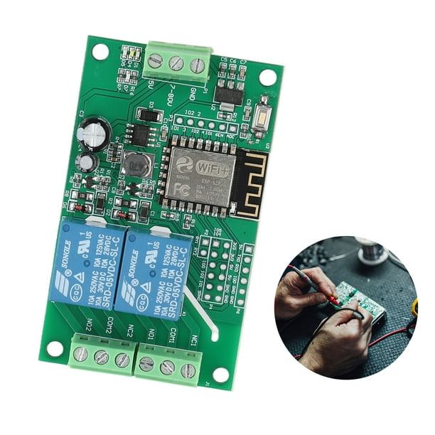 Bsvklp ESP8266 ESP-12F Placa desarrollo DC 5V 10A Módulo relé PCB para