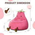 thumbnail image 6 of edx Bean Bag Chair for Kids, Soft Faux Rabbit Fur Fabric, Removable Washable Cover, Eggplant Lazy Chair for Bedroom Living Room, 31 Inch, Rose Red, 6 of 7
