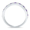 thumbnail image 3 of SZUL Women's Amethyst and Diamond Channel Set Wedding Band in 10K White Gold, 3 of 5