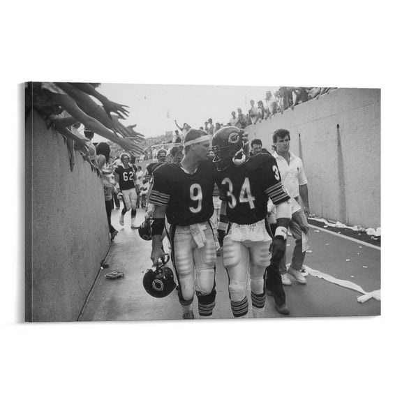 Walter Payton Black And White Poster Poster Decorative Painting Canvas Wall Art Living Room Posters Bedroom Painting 16x24inch(40x60cm)