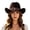 1-Coffee665, variant on XIAOCHA Shapeable Brim Wool Cowboy Hat for Women Solid Wide Brim Western Hat Farm Party Western Cowboy Hat,Red