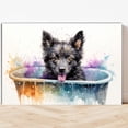 thumbnail image 2 of Schipperke Cute Dog Cat in Bathtube Pictures Painting Prints, Funny Colorfull Animals Bathroom Wall Decor Pet Artworks Pet Gift Ready To Hang, Canvas Wall Art, 2 of 5