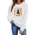 thumbnail image 5 of Womens Halloween Crewneck Sweatshirt Cute Ghost Spooky Tops Womens Halloween Sweatshirt, Vintage Witch Graphic, Oversized Sweatshirt, Long Sleeve Pullover, Casual Fashion, Fall Tops, 5 of 7