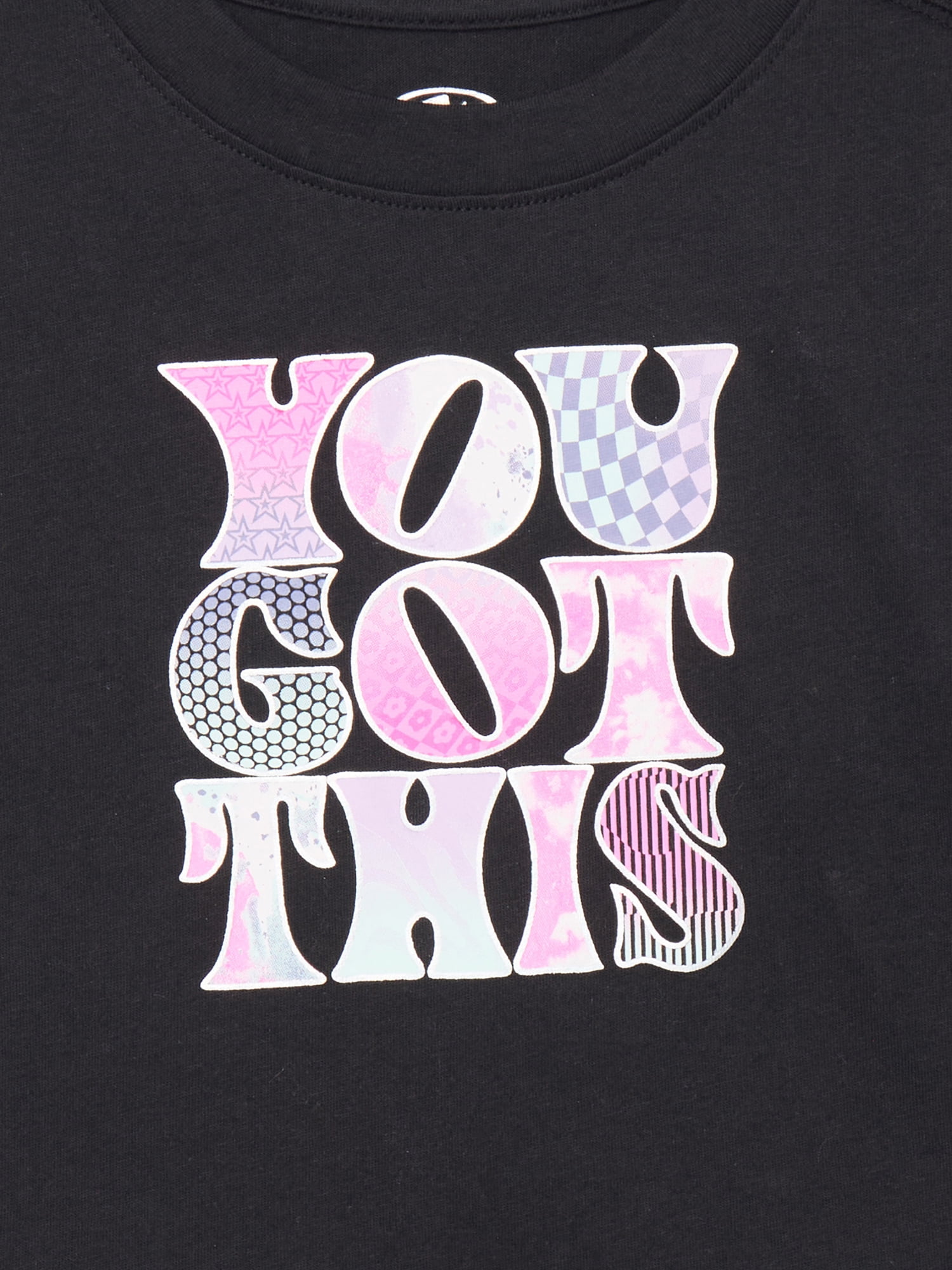 Athletic Works Girls Graphic Tee with Short Sleeves, Sizes 4-18 & Plus
