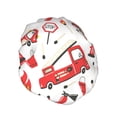 thumbnail image 2 of Kll Fire Truck Pattern Shower Cap & Bath Cap For Women,Reversible Oversized Waterproof Shower Caps For All Hair Lengths,Elastic Reusable Bathing Hair Cap, 2 of 9