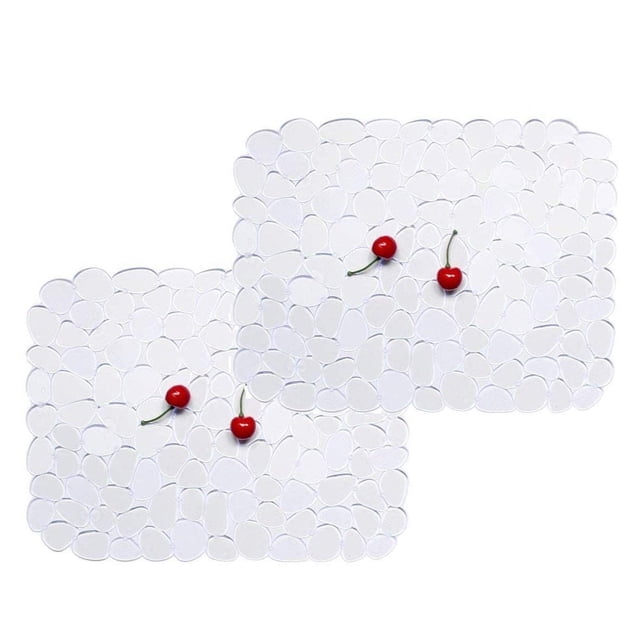 Paquete de 2 Tapetes/protectores para Fregadero de Guijarros Texturizados, Tapete Ajustable para Fregadero de Cocina, 15,7 X 11,8 Pulgadas, Plástico