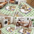 thumbnail image 5 of Area Rug for Living Room, Easter Bunny Non-Slip Indoor Large Carpet for Bedroom/Dining Room, Spring Easter Eggs Chick Floral Sage Green Check Washable Low-Profile Floor Runner Rugs - 4 x 6 Ft, 5 of 7