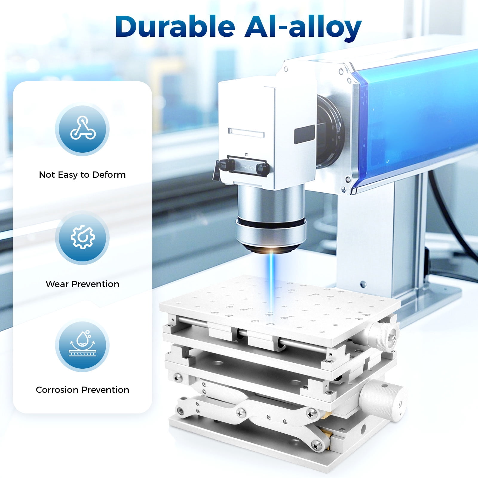 Miumaeov 3 Axis XYZ 3D Aluminum Alloy Work Table Working Platform For Laser Marking Engraving Machine