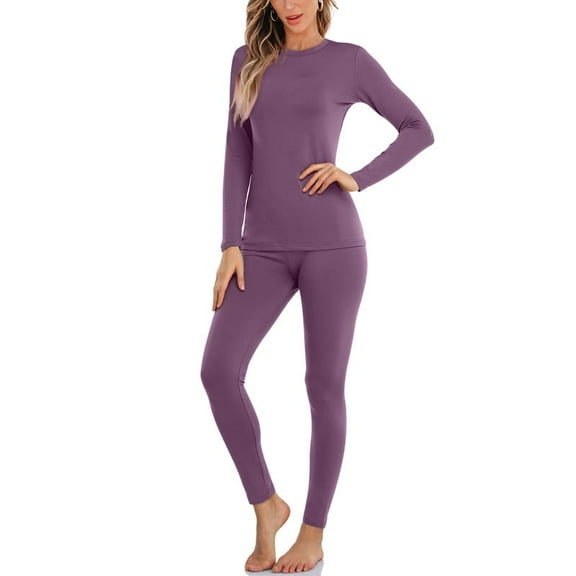 Ronuti Thermal Underwear for Women Comfortable Women's Homewear Pajama Set Autumn Winter Homewear Pajamas Winter Trendy Layering Set