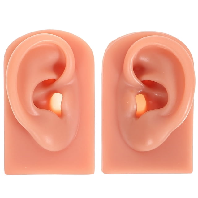 HLONK2pcs Human Ear Models Silicone Piercing Ear Models Artificial Ear Model Teaching Model