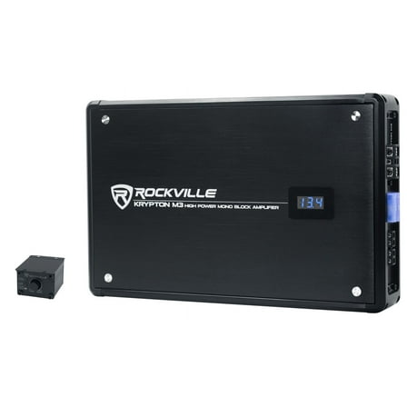Rockville KRYPTON-M3 4000w Peak/1000w RMS Mono 1 Ohm Car Amplifier Amp Remote