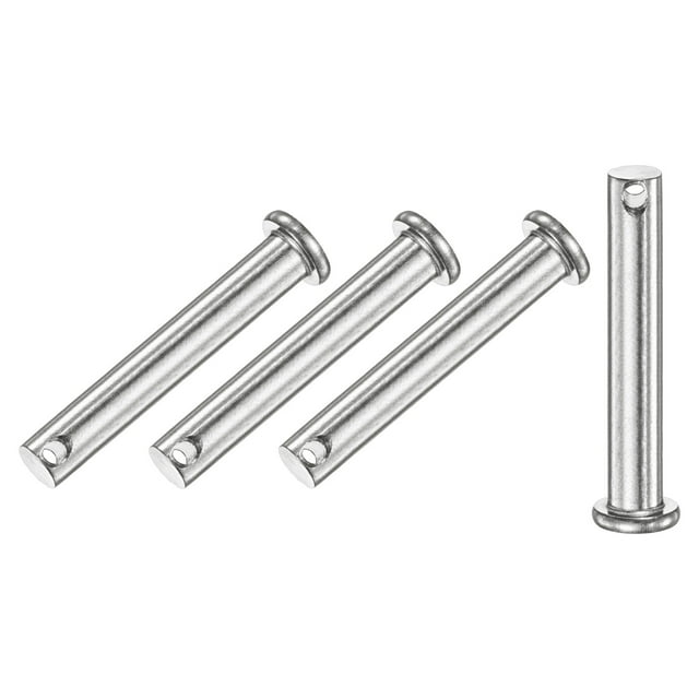 Uxcell 4-Pack Pasadores de Clevis de un Solo Agujero, M8 x 50mm Pasadores de Clevis de Acero Inoxidable con Cabeza Plana, Pasador de Hinge Reutilizable