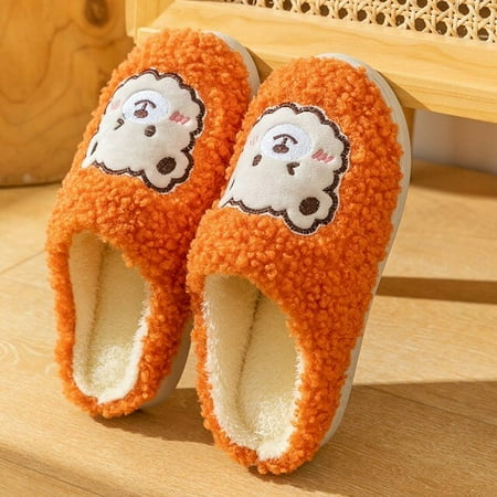 

PIKADINGNIS Men Winter Slippers Cartoon Cute Thick Plush Warm Cotton Shoes Women Home Shoes Slides Indoor Home Couple Funny Slippers