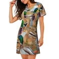 thumbnail image 2 of Sikiie Mallard Ducks Print Women's Short-sleeved Nightdress, Round Neck Pullover Nightdress Pajamas Summer Home Wear, 2 of 6