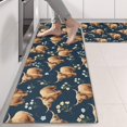 thumbnail image 2 of Highland Cow and Flower Print Anti Fatigue Kitchen Rugs Set Of 2, Non Slip Washable Decorative Floor Mats for Sink Laundry and Home Use, 17"x47", 2 of 5
