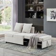 thumbnail image 2 of GDF Studio Multifunctional 3-Position Adjustable Sofa Bed with Solid Wood Frame & Toss Pillows, Beige, 2 of 13