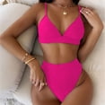 thumbnail image 2 of Bikini sexy de color sólido con cintura dividida para mujer a la moda Fridja  nalpqowj20497, 2 of 4