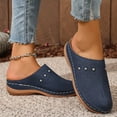 thumbnail image 4 of Clogs for Women Comfortable Slip On Closed Toe Mule Breathable Walking Dress Shoes with Arch Support Blue Size 6.5, 4 of 7