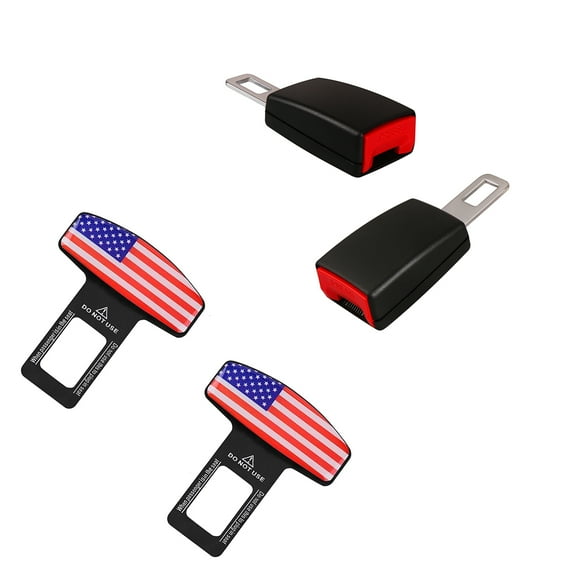 2 Pack 4.7-inch Seat Belt Buckle Extender and 2 Pack Car Seat Belt Clip Buckle