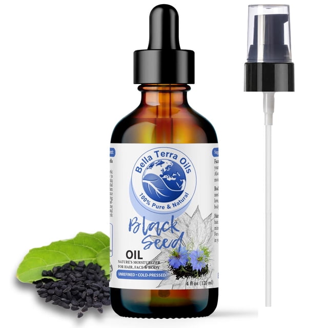 Aceite de Comino Negro Nigella Sativa Orgánico 100% Puro 120ml prensado en frío y sin refinar, rico