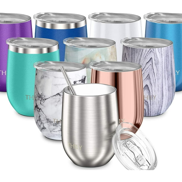 Metal Stemless Insulated Wine Glass Thily T1 Triple Insulated