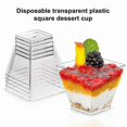 thumbnail image 3 of 50 Pack Clear Mini Dessert Cups 60ml Disposable Square Containers for Cake Samples, 3 of 3