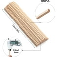 thumbnail image 2 of NOGIS 1/8" x 12" Square Wooden Dowel Rods Wood Square Dowels for Crafting, 100 Pcs Small Unfinished Wood Craft Sticks Hardwood Sticks Wooden Strips for Arts and DIYers, Miniature Buildings, 2 of 7