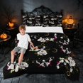 thumbnail image 2 of Homewish Halloween Skull Moth Full Size Comforter Sets for Girls, Moon Star Floral Bedding Comforter Set, Black White Pink, Black Reversible, 3 Pieces 1 Comforter and 2 Pillowcases, 2 of 6