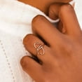 thumbnail image 2 of Bague Double Design Mode en Forme de Cœur Bague Cadeau Couple Bijou Femme, 2 of 6