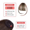 thumbnail image 4 of Bangs Hair Clip in Bangs 100% Real Human Hair Extensions Wispy Bangs with Temples Hairpieces for Women Clip on Air Bangs Curved Bangs for Daily Wear (Light Brown), 4 of 5