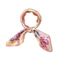 thumbnail image 3 of Wrapables® 100% Charmeuse Silk Square Scarf Neckerchief, Pink Peonies, 3 of 4