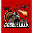 thumbnail image 2 of Turkey Gobblezilla Adult Red Crew Neck Short Sleeve Tee-XXL, 2 of 2