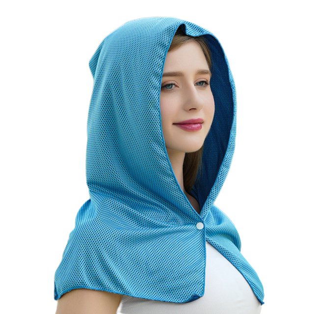 Visland Cooling Hoodie Towel Extra Soft High Elastic Sweat Absorption UV Protection Quick Drying Sweat Towel Neck Wrap Cooling Towel