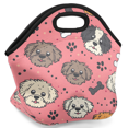 thumbnail image 2 of Herdesigns Cute Dog Neoprene Lunch Bag, Dog Paw Insulated Lunch Box for Women Men Washable Lunch Tote Soft Lunch Container With Zipper for Work Picnic Travel, 2 of 7