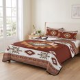 thumbnail image 2 of Twin Quilt Set 68''x86'', Southwest Lightweight Bedspread Coverlet Set with 2 Pillow Shams, Western Brown Beige Geometric Abstract Art Wooden Breathable All Season Quilt Bedding for Dorm/Bedroom, 2 of 9