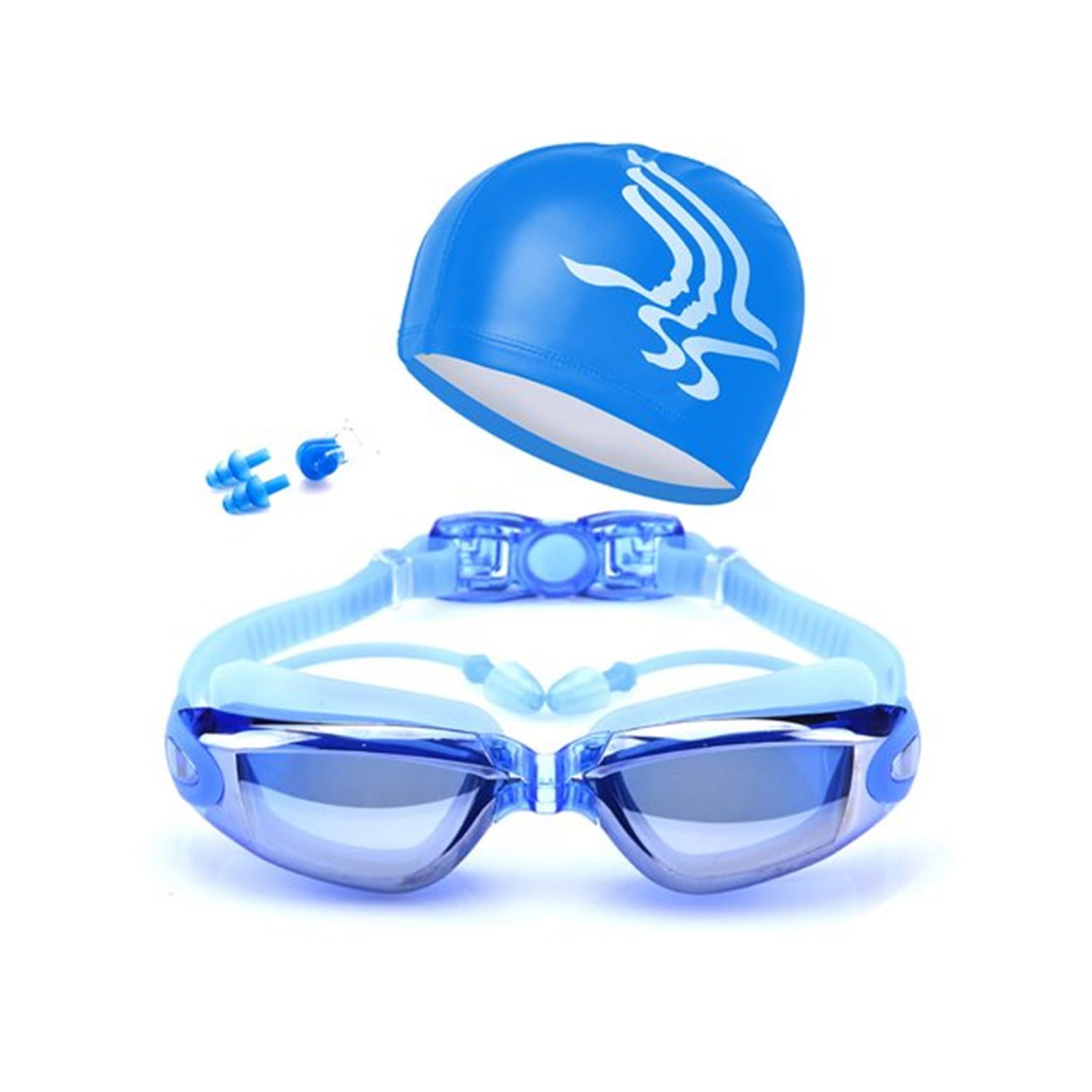 Swimming Goggles Set for Adult Women Men Youth, No Leaking Anti Fog