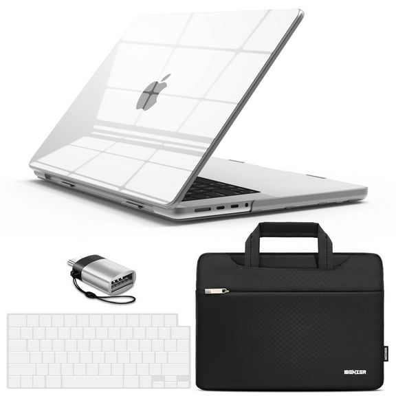 IBENZER Case for MacBook Pro 16 Inch 2025 2024 2023 M4 A3403 A3186 M3 A2991 M2 A2780 M1 A2485 Pro Max (2025-2021), Hard Shell Case & Sleeve & Keyboard Cover & Type-C for Mac Pro 16, Crystal Clear