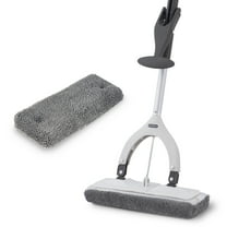 Superio Miracle Microfiber Self-Wringing Flat Mop with Telescopic Handle & Replacement Pad - Lightweight, Heavy-Duty Mop for Hardwood, Tile, Laminate & Walls - Grey