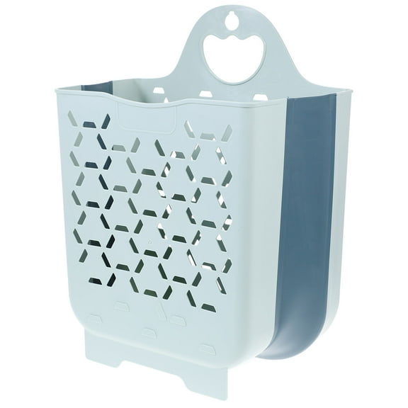 LEORX Folding Clothes Basket Laundry Basket Blue PP 1Pack