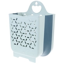 LEORX Folding Clothes Basket Laundry Basket Blue PP 1Pack