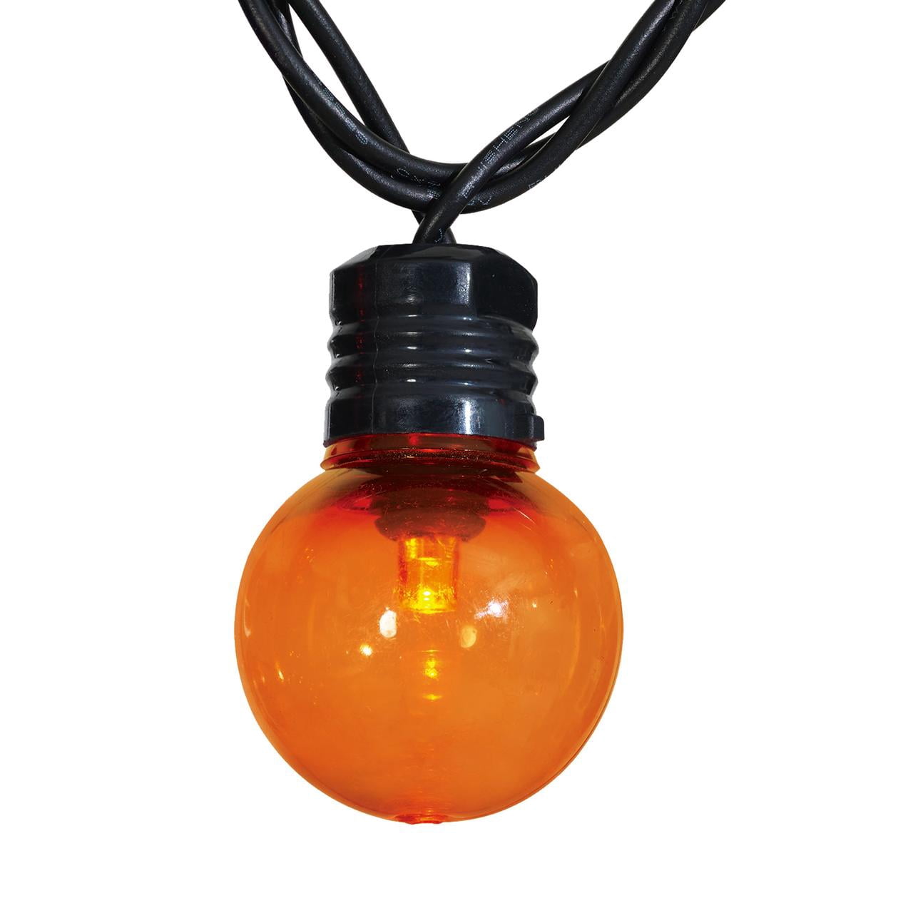 Orange Lights, 70CT, LED G30 Globes, 21ft, Halloween Indoor/Outdoor, by Way To Celebrate