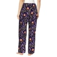 thumbnail image 3 of Naloa Lavender Flowers Print Women’s Ultra-Soft Comfy Pajama Lounge Pants with Pockets & Drawstring, 3 of 8
