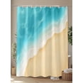 thumbnail image 4 of Boanket Polyester Fabric Aqua Blue Beach Shower Curtain, Summer Seaside Ombre Waterproof Bathtub Curtain Bathroom Decor Set with Hooks 36 x 78 Inches,, 4 of 6