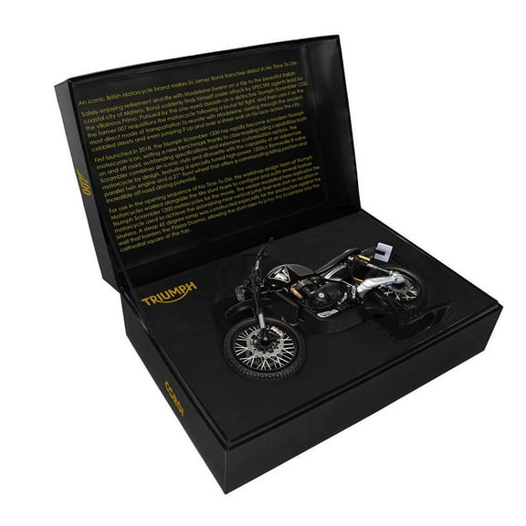 Triumph Scrambler 1200 (Matera) Motorcycle Black James Bond 007 "No Time To Die" (2021) Movie Diecast Motorcycle Model by Corgi