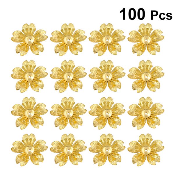 unbranded 100Ud Separadores De Flores Metálicos Dorados Para De Adornos Y Manualidades