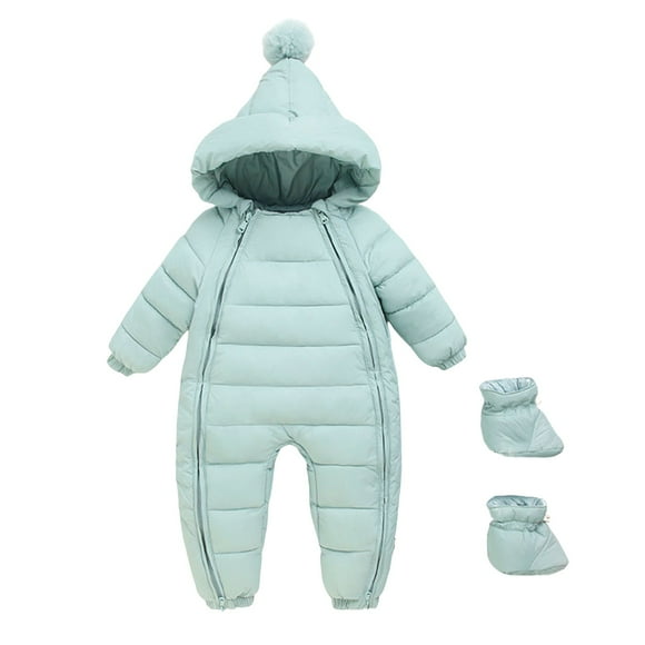 Yammkia Warm Snowsuit Outwear Baby Boys Baby Snowsuit Wind Resistant Insulated Pram Bunting Infant Snowsuit Newborn Winter 0 3 Months (Green,0-3 Months)